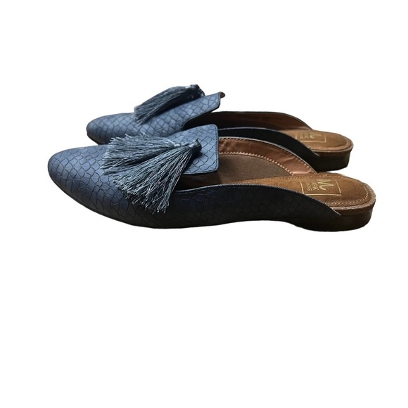 TASSEL by MARK JENKINS Mules w/ Tassels in Blue Size 6/36 — ABSOLUTELY GORGEOUS! - Picture 6 of 7